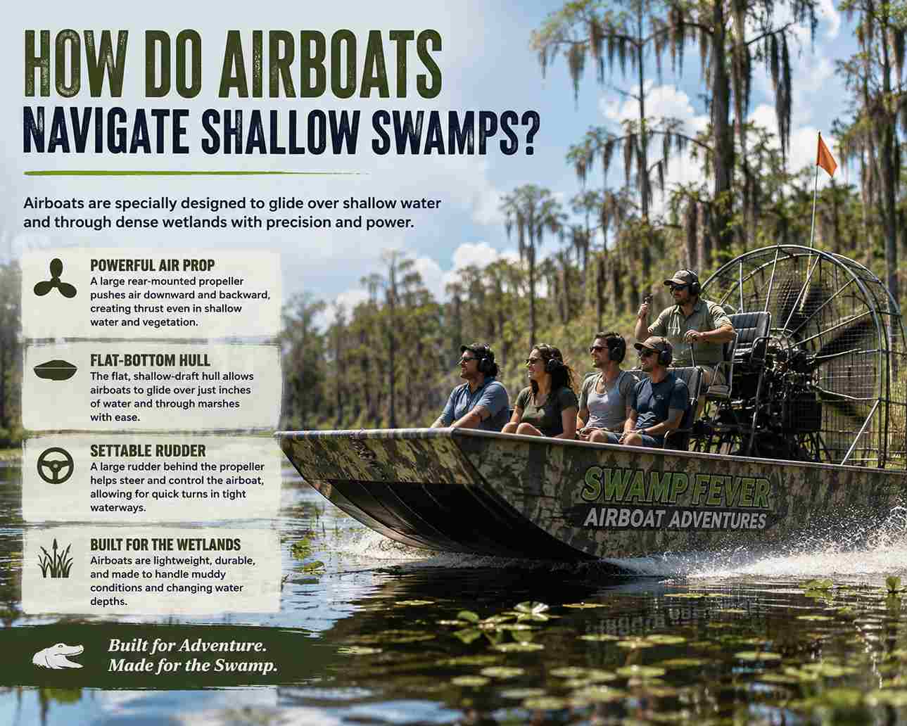 How Do Airboats Navigate Shallow Swamps - Swamp Fever Airboat Adventures